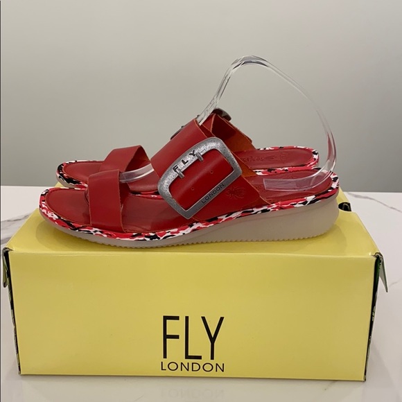 Fly London Shoes - Fly London Cape Sandal - Red